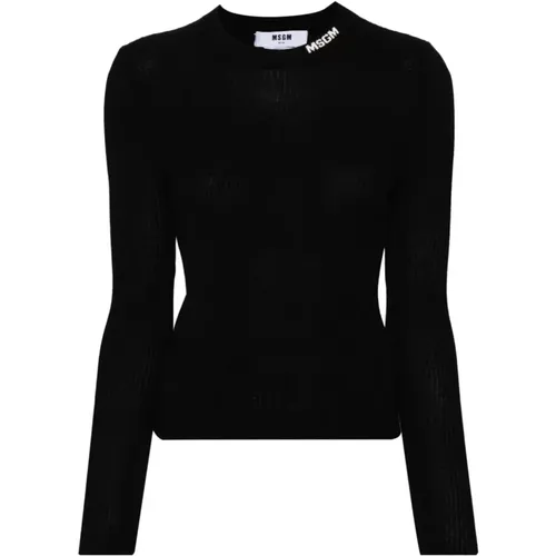 Schwarze Strickwaren Damen Aw24 , Damen, Größe: XS - MSGM - Modalova