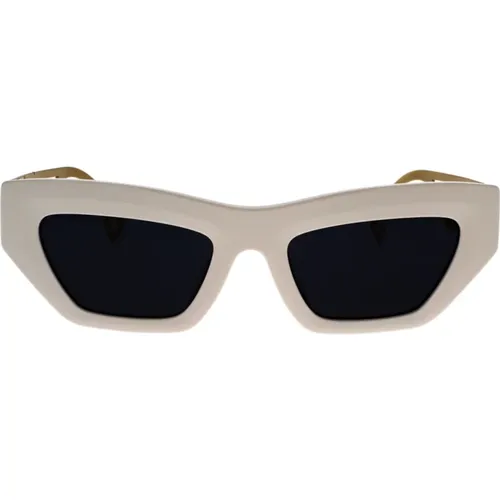 Irregular Shape Sunglasses with Dark Grey Lens and Frame , unisex, Sizes: 53 MM - Versace - Modalova