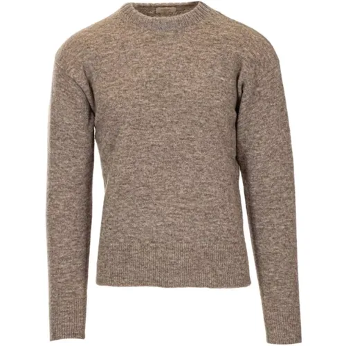 Solid Brushed Crewneck Sweater , male, Sizes: M - Altea - Modalova