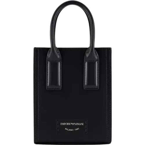 Schwarze Handtasche mit verstellbarem Riemen - Emporio Armani - Modalova