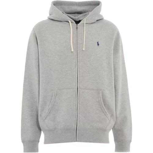 Zip-Up Hoodie with Logo Embroidery , male, Sizes: M - Polo Ralph Lauren - Modalova