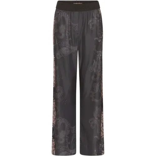 Flare Pants with Beautiful Print , female, Sizes: S, XL, M, L, 2XL - Gustav - Modalova