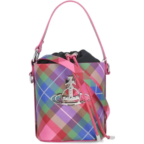 Mehrfarbige Tartan Eimer Tasche mit Zugband - Vivienne Westwood - Modalova