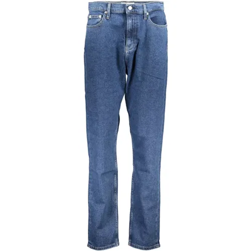 Authentische Slim Straight Denim Jeans Blau , Damen, Größe: W27 L32 - Calvin Klein - Modalova