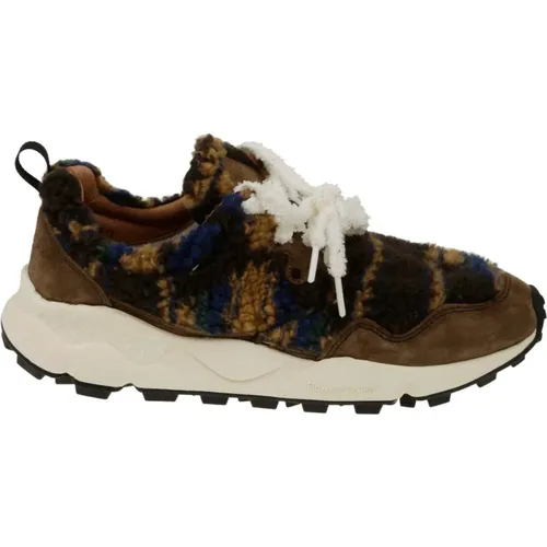 Brown Teddy Fur Sneaker , female, Sizes: 6 UK - Flower Mountain - Modalova