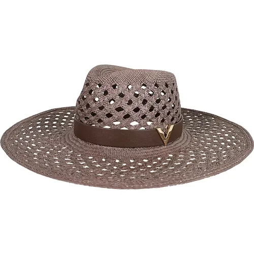 Panama Hut mit Großer Krempe und Signatur - Valentino Garavani - Modalova