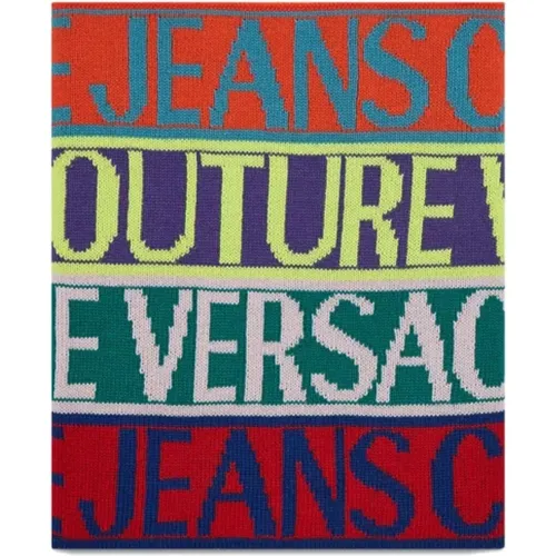 Logo Lettering Wool Scarf Unisex , unisex, Sizes: ONE SIZE - Versace Jeans Couture - Modalova