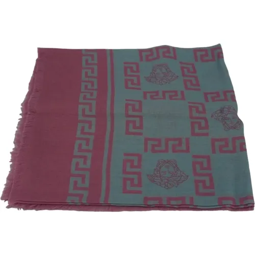 Medusa Cashmere Scarf Pink Grey , unisex, Sizes: ONE SIZE - Versace - Modalova