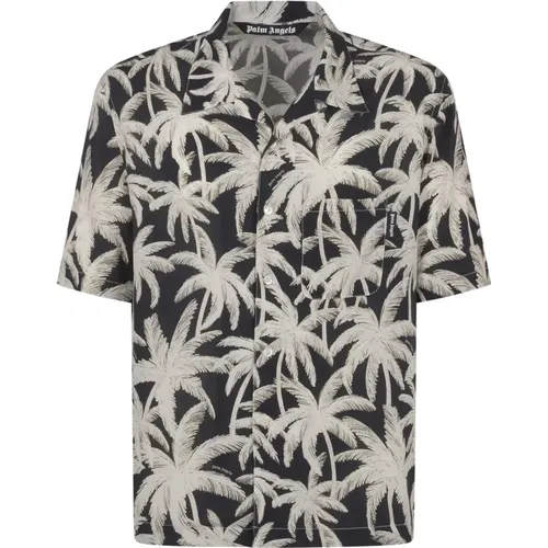 Allover Palm Shirt Black Off White , male, Sizes: M - Palm Angels - Modalova