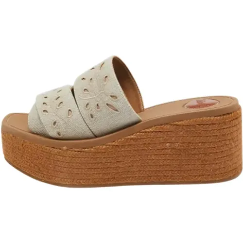 Pre-owned Denim sandals , Damen, Größe: 40 EU - Chloé Pre-owned - Modalova