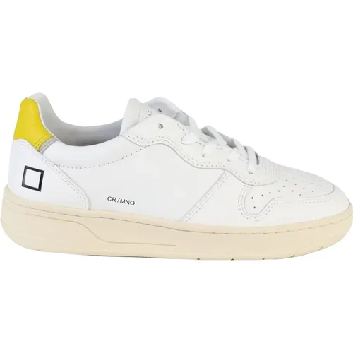 Weiße/Gelbe Sneakers , Damen, Größe: 38 EU - D.a.t.e. - Modalova