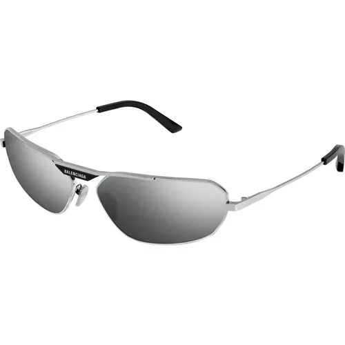 Silver Sunglasses , male, Sizes: 64 MM - Balenciaga - Modalova