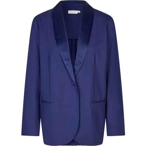 Elegante Mittelalterliche Blaue Blazerjacke , Damen, Größe: M - Masai - Modalova