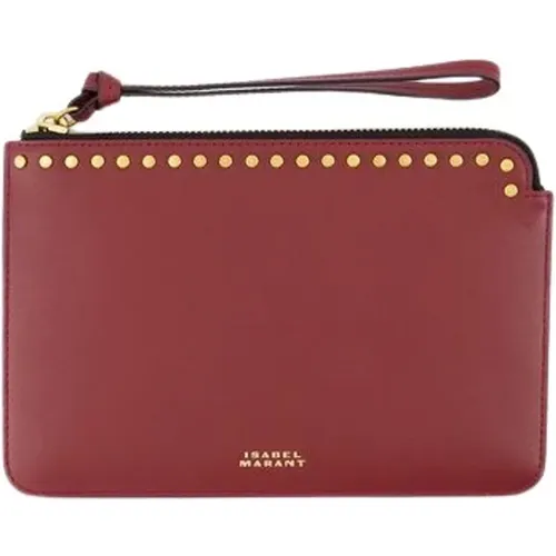 Burgundy Leather Flat Pouch , female, Sizes: ONE SIZE - Isabel marant - Modalova