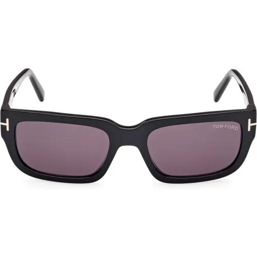 Sonnenbrille - Rechteckig Schwarz Glänzend - Tom Ford - Modalova