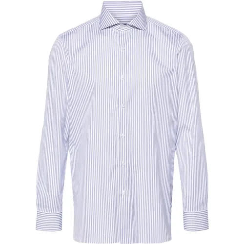 Italian Striped Cotton Shirt , male, Sizes: 3XL, 2XL - Borrelli - Modalova
