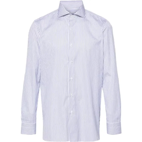 Italian Striped Cotton Shirt , male, Sizes: 3XL - Borrelli - Modalova