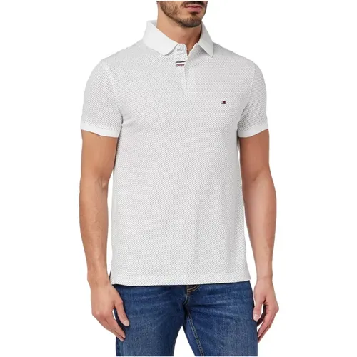 Micro Print Slim Polo Shirt - Tommy Hilfiger - Modalova