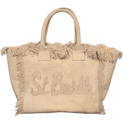 Canvas Fringe Beach Bag Vanity Patch , female, Sizes: ONE SIZE - MC2 Saint Barth - Modalova