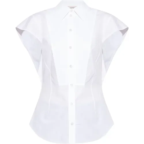 Short Sleeve Cotton Shirt , female, Sizes: S - alexander mcqueen - Modalova