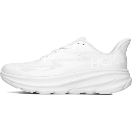 Weiße Textil Damen Sneakers Clifton 9 , Damen, Größe: 44 2/3 EU - Hoka One One - Modalova