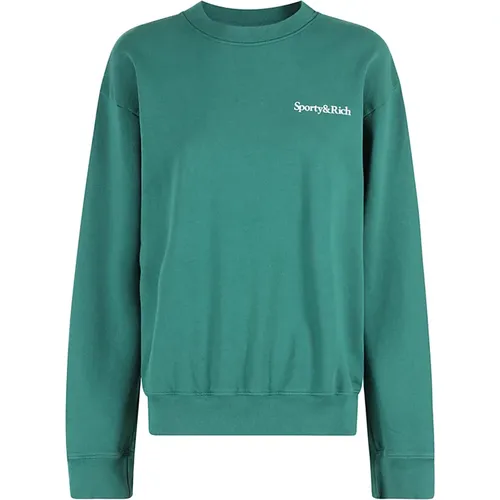 Gesundheit Wohlstand Crewneck Sweatshirt , Damen, Größe: S - Sporty & Rich - Modalova