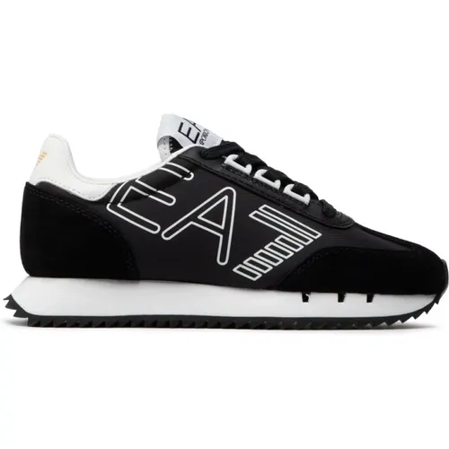 Schwarze/Weiße Unisex Sneaker Training , Herren, Größe: 42 1/3 EU - Emporio Armani EA7 - Modalova