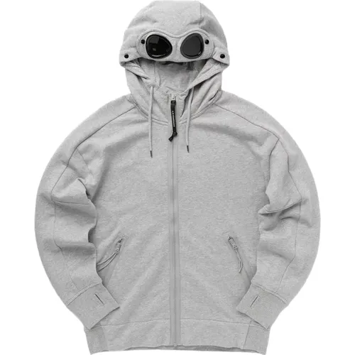 Grauer Zip-Hoodie mit Brille - C.P. Company - Modalova