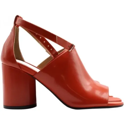 Split-Toe Leather Sandals with Block Heels , female, Sizes: 6 UK, 4 UK, 5 UK - Maison Margiela - Modalova