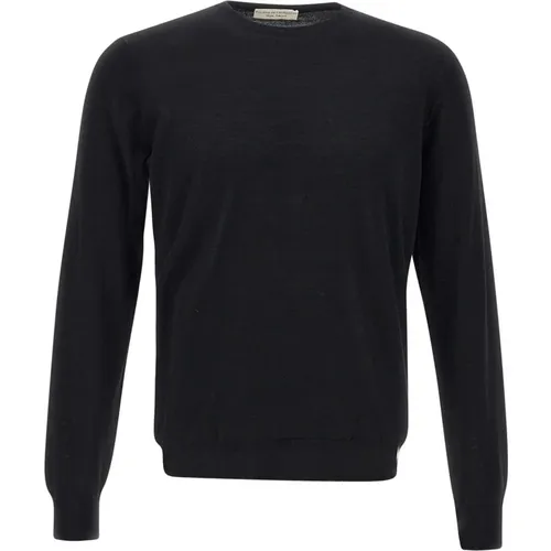 Merino Wool Crew Neck Sweater , male, Sizes: 2XL, L, 4XL, 3XL, S - Filippo De Laurentiis - Modalova