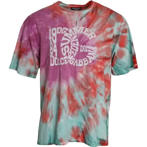 Tie Dye Baumwoll-T-Shirt - Dolce & Gabbana - Modalova