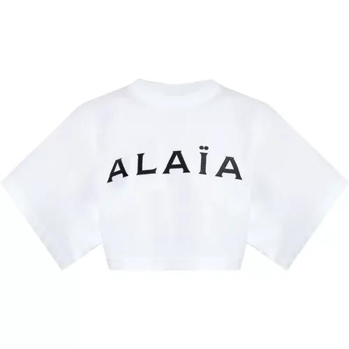 T-shirt with logo , female, Sizes: M, XL - Alaïa - Modalova