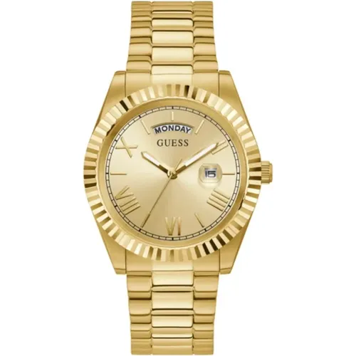 Gold Connoisseur Quartz Watch Waterproof , male, Sizes: ONE SIZE - Guess - Modalova