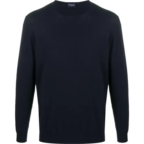 Baumwoll Rundhals Pullover , Herren, Größe: M - Drumohr - Modalova