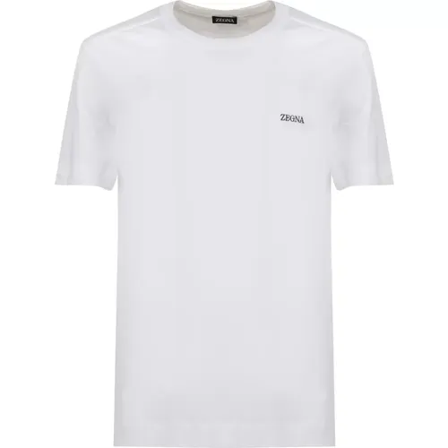 Weißes Baumwoll Rundhals T-Shirt , Herren, Größe: L - Ermenegildo Zegna - Modalova