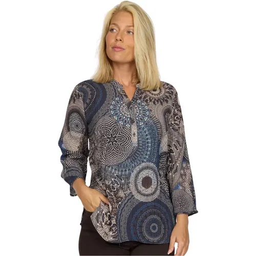 V-Neck Blouse Amoa.Au24 Style , female, Sizes: 2XL, L, M, XL, S - 2-Biz - Modalova