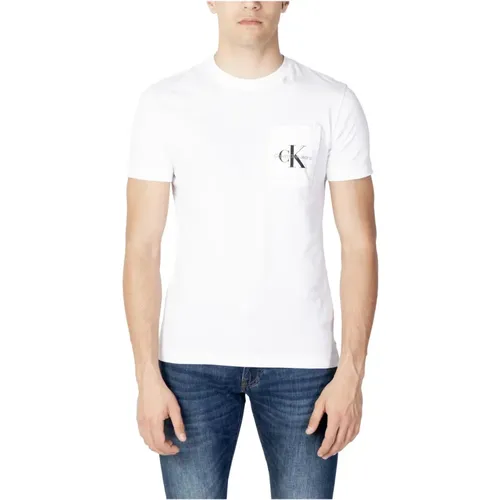 Plain Short Sleeve T-shirt , male, Sizes: S, XL, 2XL, 3XL - Calvin Klein Jeans - Modalova