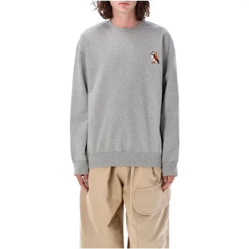 Grey Melange Puffin Embroidery Sweatshirt , male, Sizes: M, XL, L - JW Anderson - Modalova