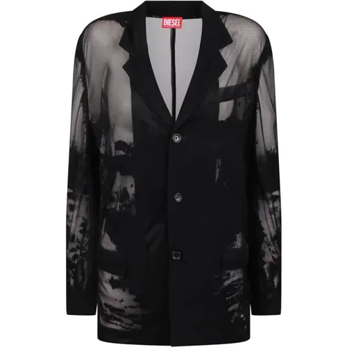 Tailored Jacket in J-Reg Devorè Cool Wool , female, Sizes: 2XL - Diesel - Modalova