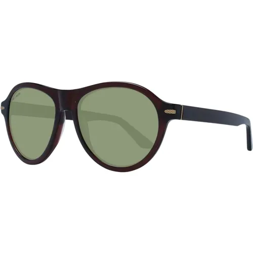 Round Sunglasses Green Lenses , male, Sizes: ONE SIZE - Serengeti - Modalova