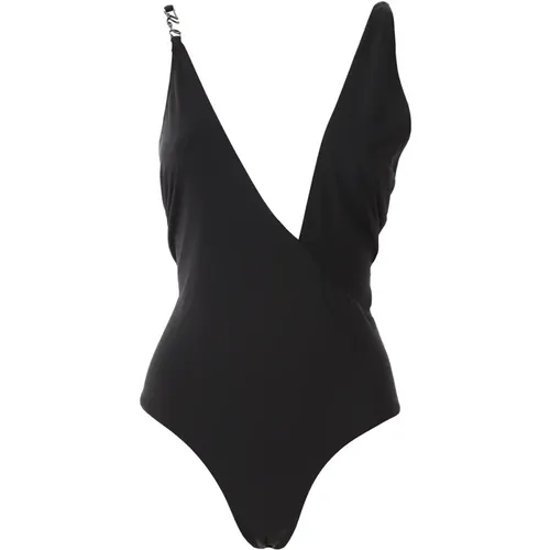 Signatur Asymmetrischer Badeanzug , Damen, Größe: S - Karl Lagerfeld - Modalova