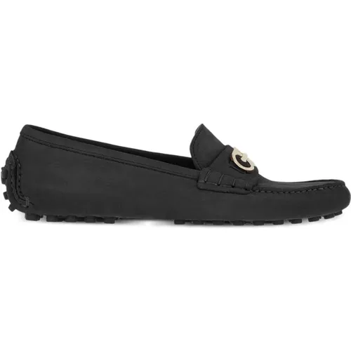 Gancini Leder-Loafers - Schwarz , Damen, Größe: 35 1/2 EU - Salvatore Ferragamo - Modalova