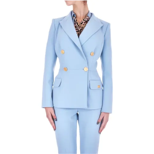 Sugar Paper Double-Breasted Blazer , female, Sizes: L, XL, S - Elisabetta Franchi - Modalova