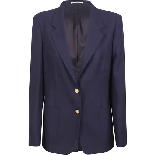 Single-Breasted Jacket with Golden Buttons , female, Sizes: M, L - Tagliatore - Modalova