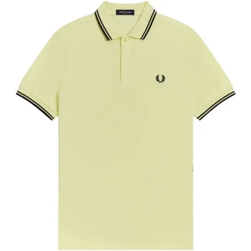 Slim Fit Twin Tipped Polo in Wax Navy Black , male, Sizes: XL, L - Fred Perry - Modalova