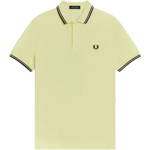 Slim Fit Twin Tipped Polo in Wax Navy Black , male, Sizes: XL, M, L - Fred Perry - Modalova