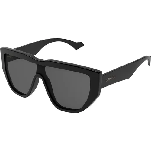 Schwarze/Graue Sonnenbrille , Herren, Größe: ONE Size - Gucci - Modalova