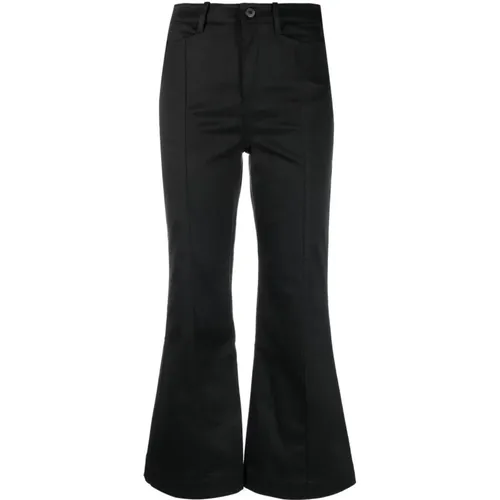 Schwarze High-Waist-Cropped-Hose , Damen, Größe: S - Proenza Schouler - Modalova