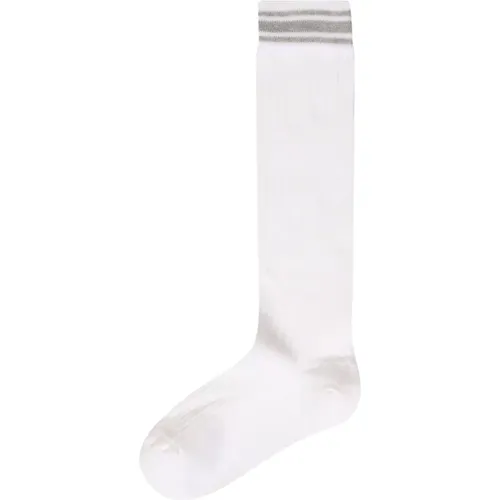 Lurex Cotton Socks , female, Sizes: XS - BRUNELLO CUCINELLI - Modalova