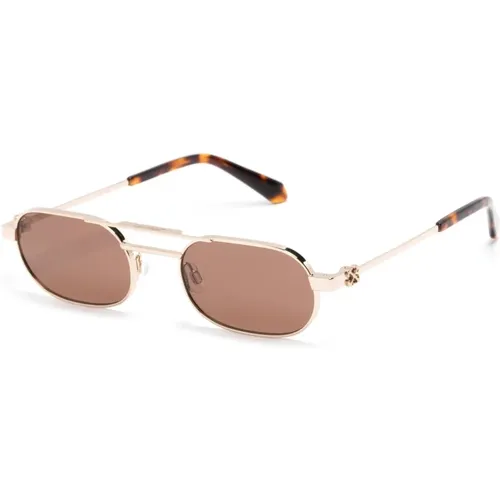 Gold Sunglasses with Original Case , unisex, Sizes: 55 MM - Off White - Modalova